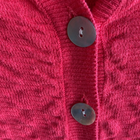 Pink 3/4 Sleeve Button Up- Shell Buttons - Picture 4 of 6